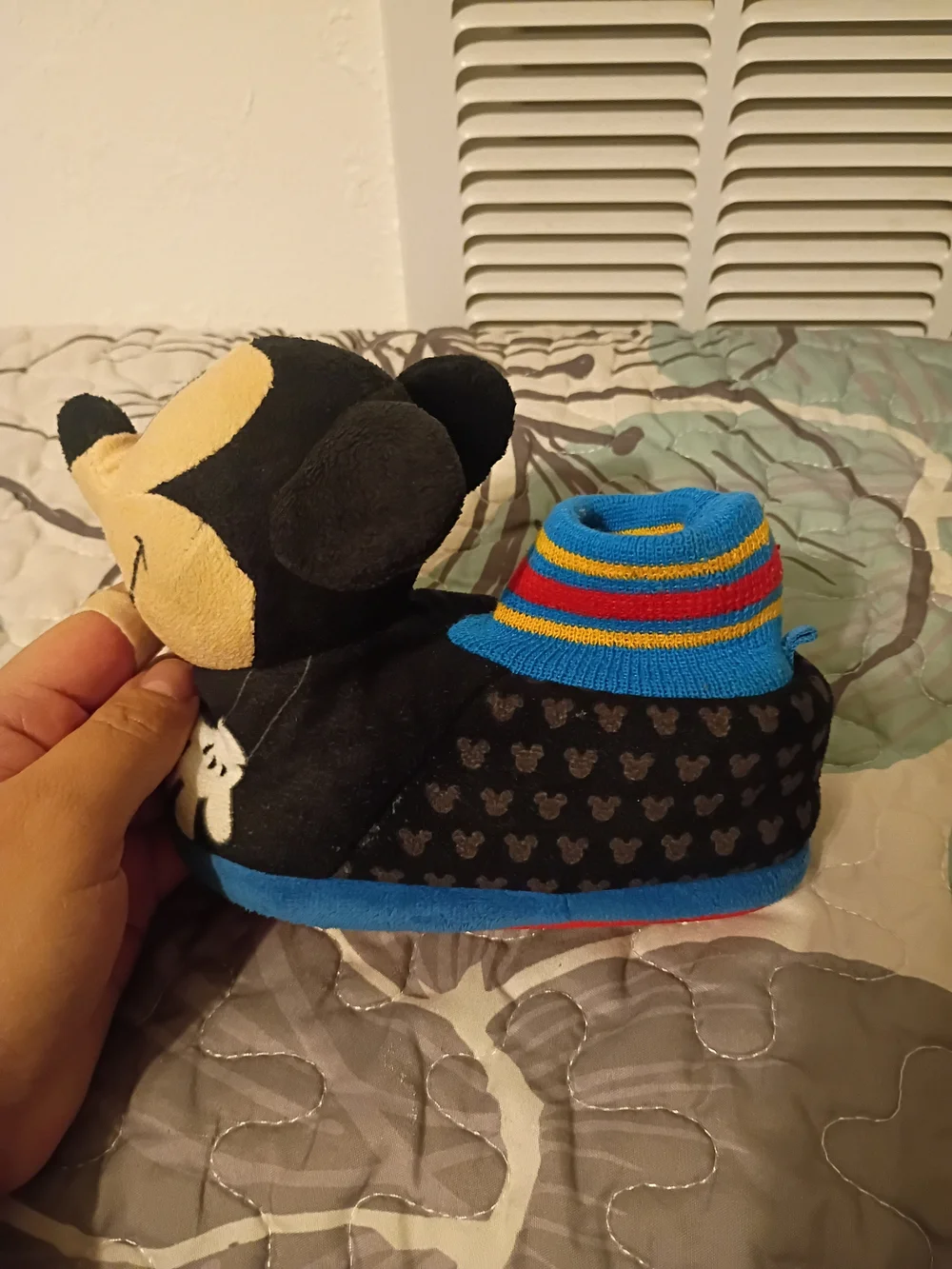 Disney Mickey Mouse Black Blue Yellow Kids Slippers